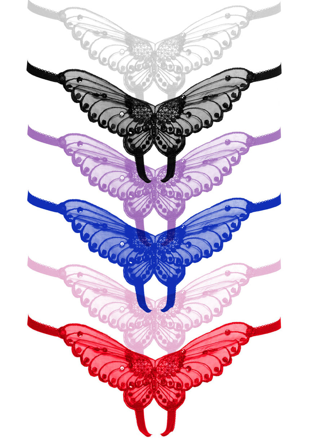 Butterfly Crotchless w/ Peral Sequin Detail (12 pack)