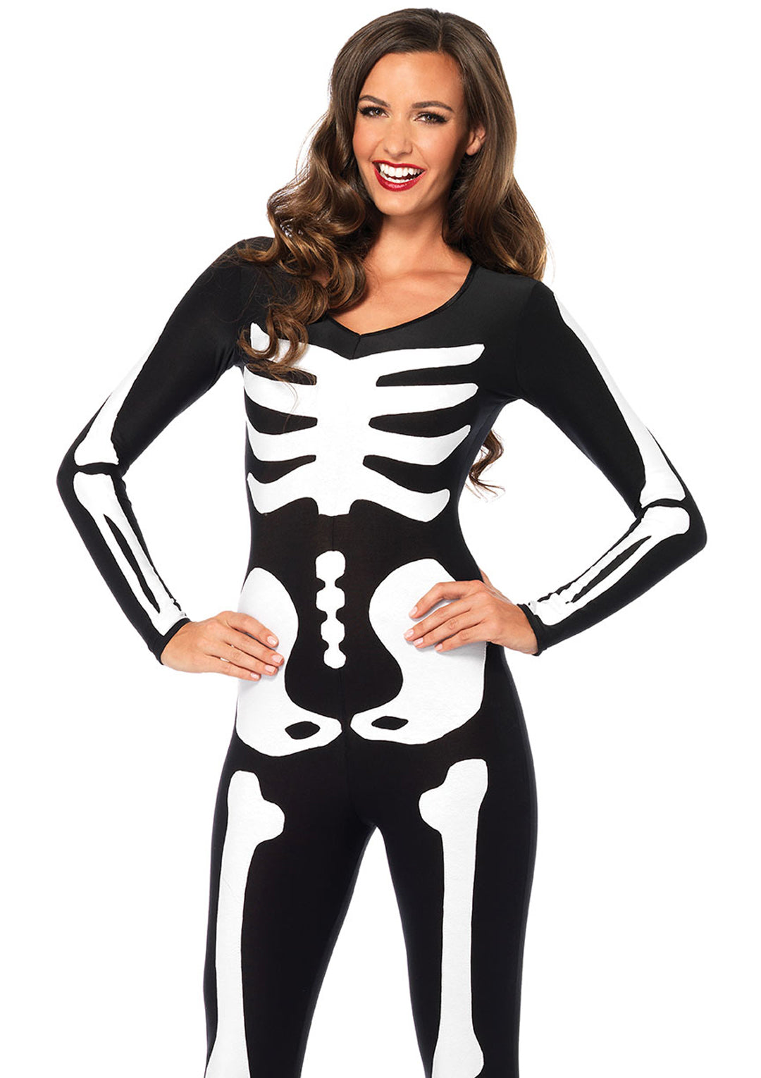 Printed Glow In The Dark Skeleton Catsuit