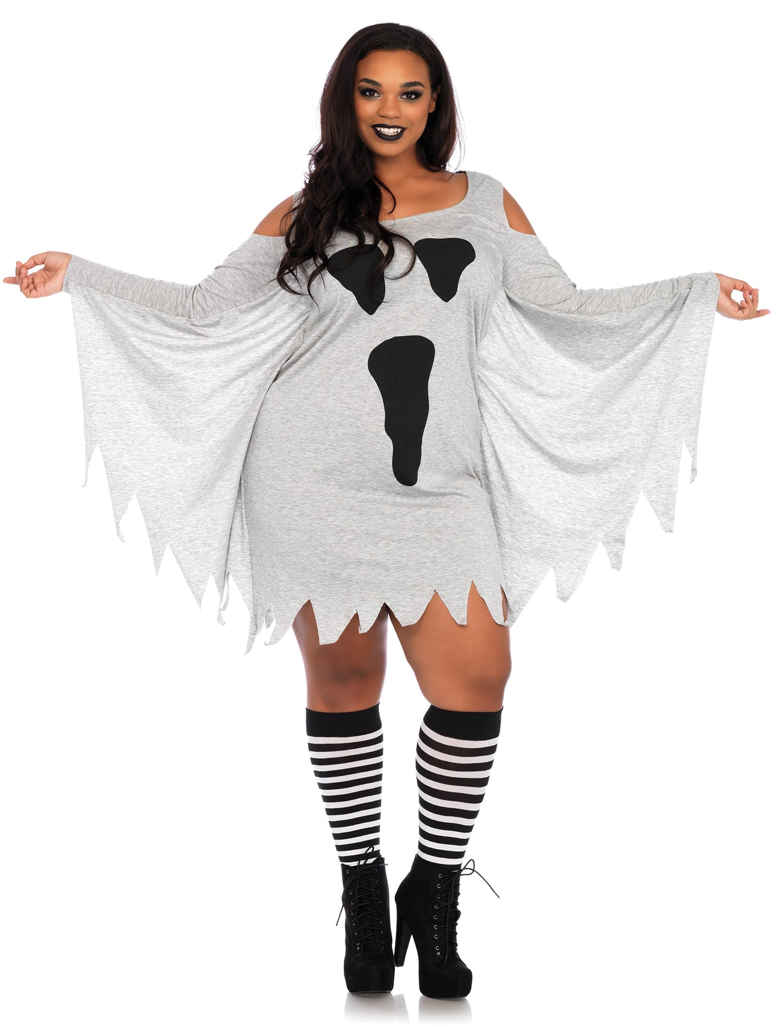 Jersey Ghost Long Sleeve Halloween Dress