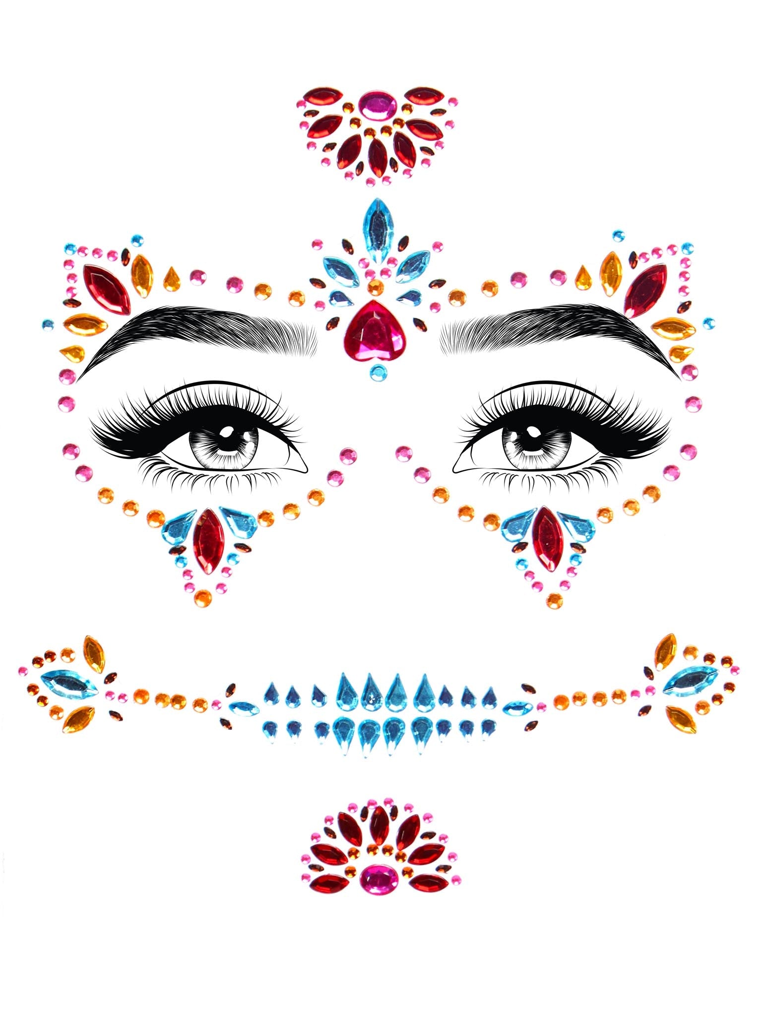 Day Of The Dead Face Jewel Stickers