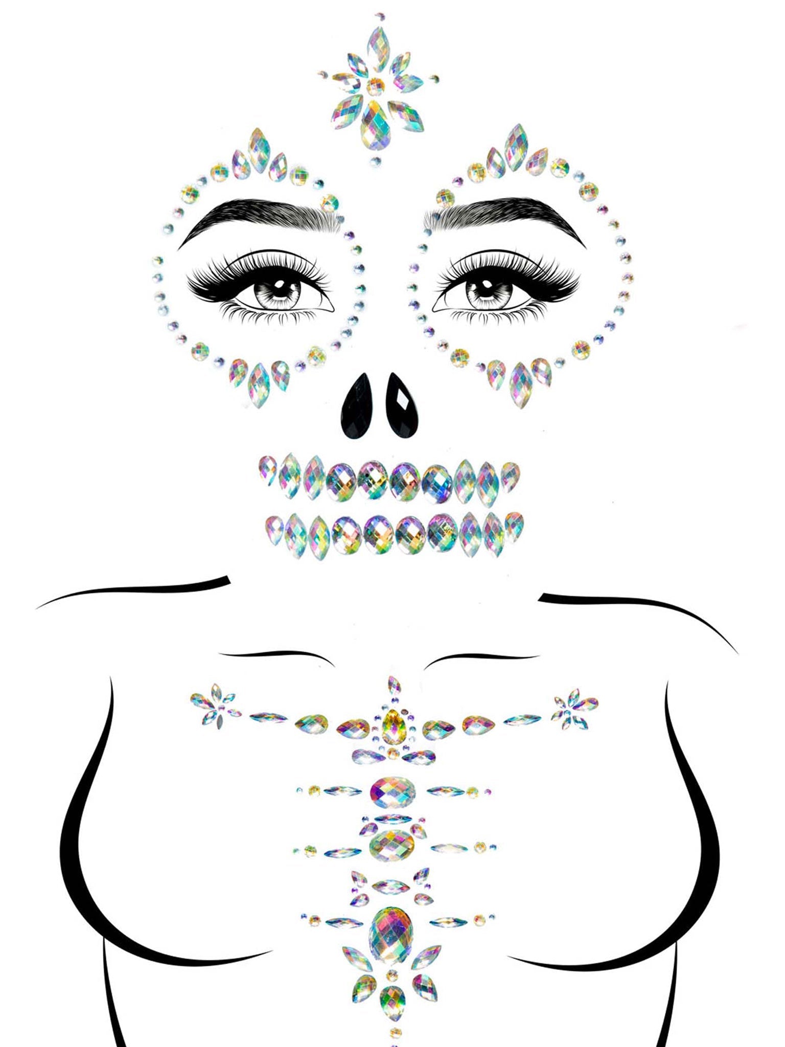 Skeleton Rhinestone Stick-On Jewels