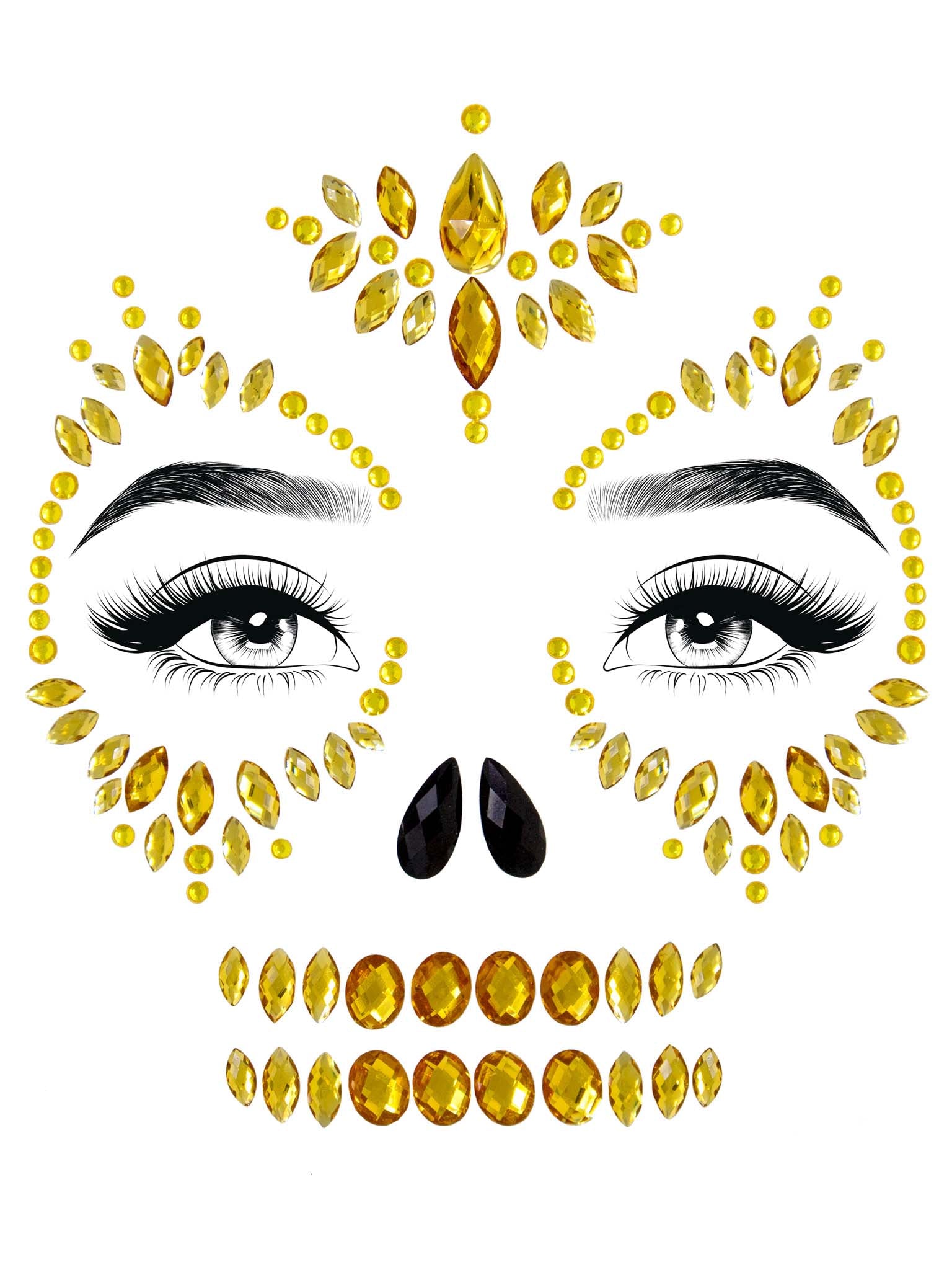 Sugar Skull Adhesive Face Jewels Sticker