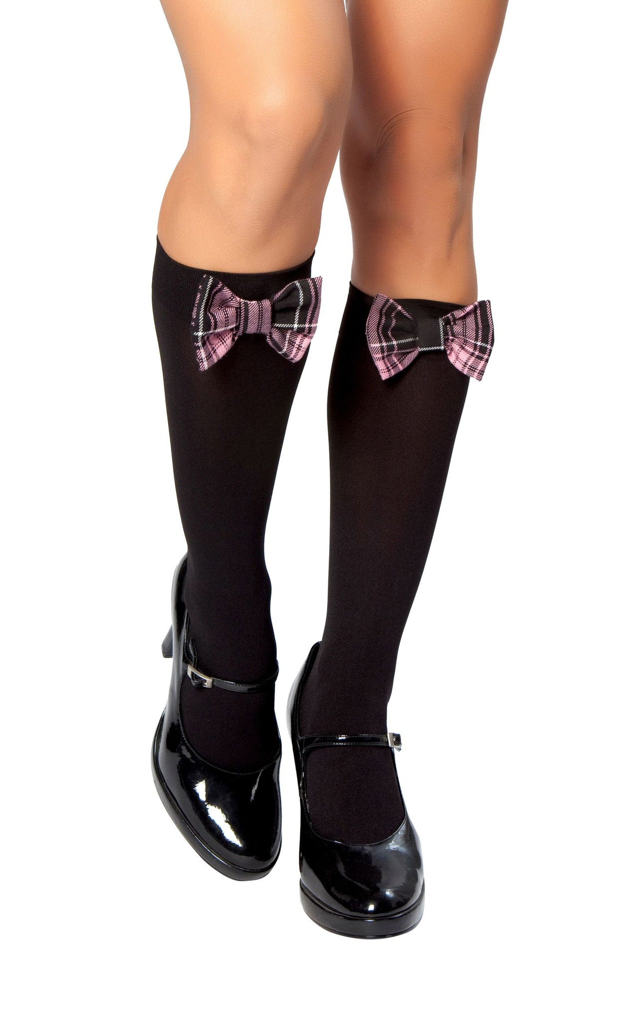 Knee High Stocking w/ Plaid Bows